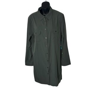 Coolibar women’s large Santorini tunic green new sun safe upf summer